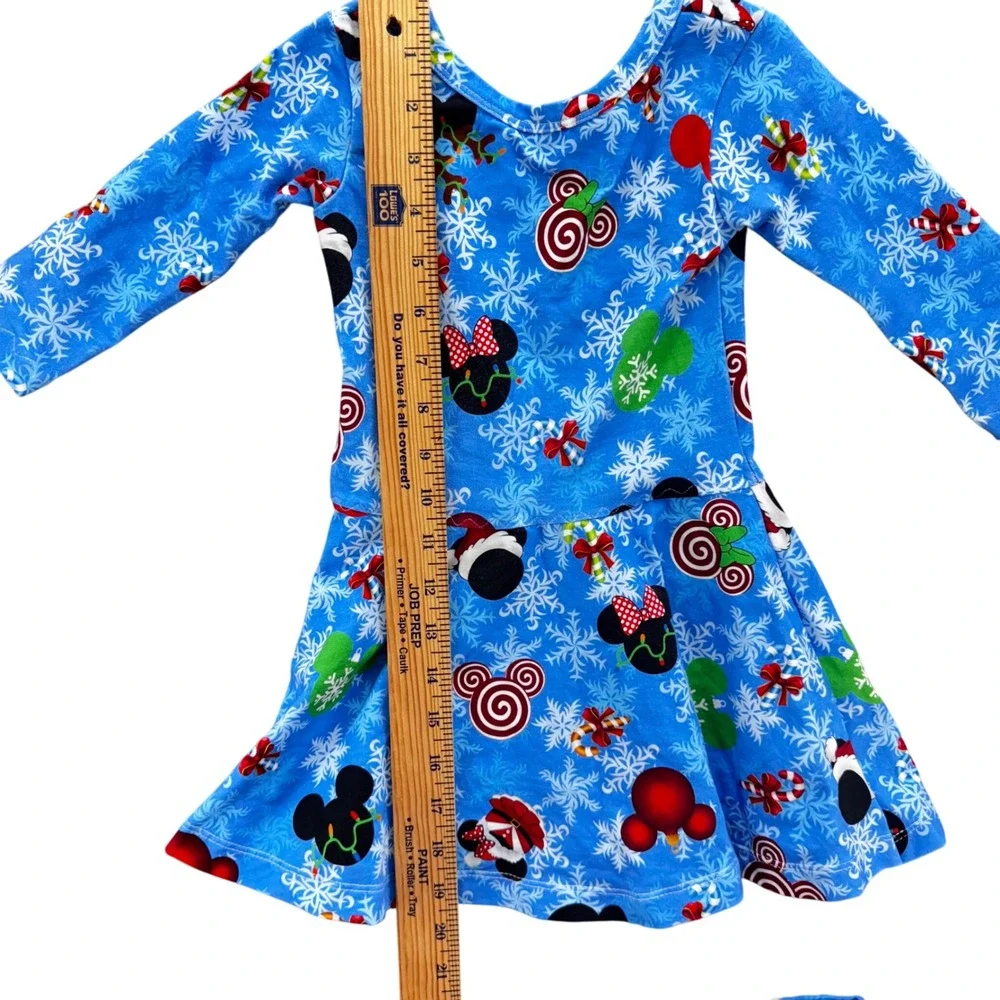 Bridget and Co Girls Christmas Mickey Minnie Mouse Snowflake‎ Dress Size 3 Blue